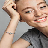 925 Silver Leather Bracelet with Charm Beads DIY