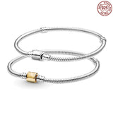 925 Sterling Silver Bracelet with Snake Bone Chain for DIY Jewelry