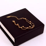 Double-Layer Anklets with Steel Balls for Women