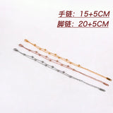 Double-Layer Anklets with Steel Balls for Women