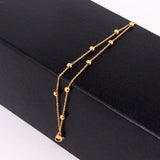 Double-Layer Anklets with Steel Balls for Women