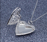 Heart-Shaped Mesh Photo Frame Necklace Pendant