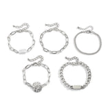 Punk Metal Hollow Claw Chain Bracelet Set for Women