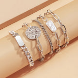 Punk Metal Hollow Claw Chain Bracelet Set for Women
