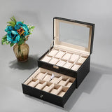 PU Leather Watch Display Box Storage Organizer Jewelry Holder Case