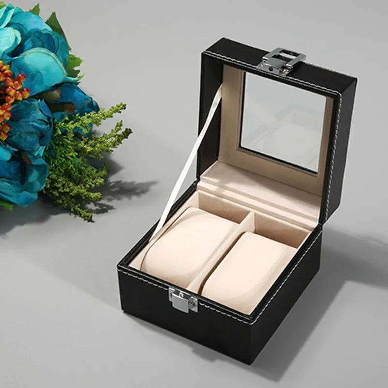 PU Leather Watch Display Box Storage Organizer Jewelry Holder Case