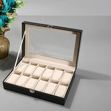 PU Leather Watch Display Box Storage Organizer Jewelry Holder Case