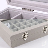 24 Grids Ring Box Jewelry Earrings Necklaces Makeup Case Organizer
