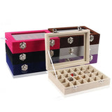 24 Grids Ring Box Jewelry Earrings Necklaces Makeup Case Organizer
