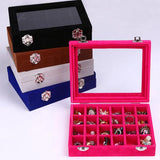 24 Grids Ring Box Jewelry Earrings Necklaces Makeup Case Organizer