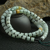 Jadeite Bead Pendant Lanyard Chain Necklace Men Women Luck