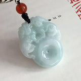 Hand-carved Afghan Jade Yuan Taoist Necklace Pendant Men Women Luck