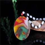 Hand-Carve ChickenBlood Jade Dragon Necklace Pendant Luck Amulet