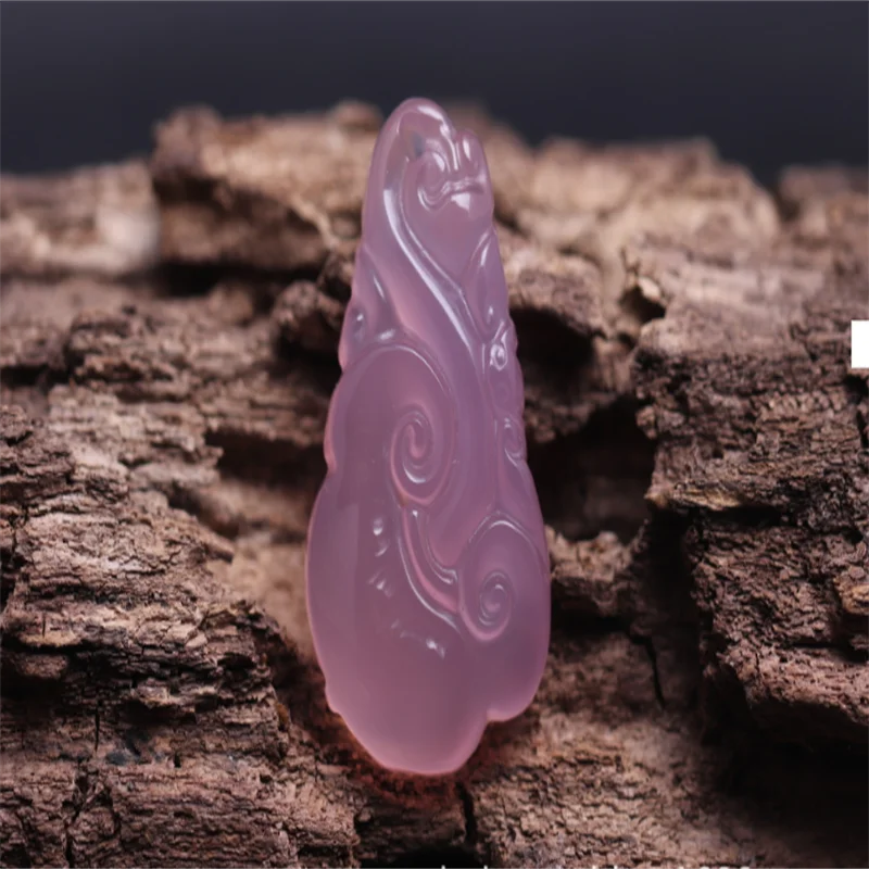 Hand-carved Colorful Chalcedony Ruyi Necklace Pendant Men Women LuckGifts