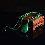 Green Jade Malachite Necklace Pendant Jewelry Men Women Luck