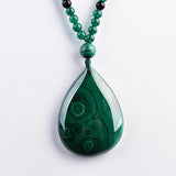 Green Jade Malachite Necklace Pendant Jewelry Men Women Luck