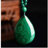 Green Jade Malachite Necklace Pendant Jewelry Men Women Luck