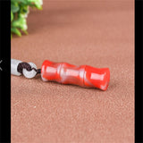Hand-Carved Hetian Caijade Bamboo Necklace Pendant Men Women Luck Amulet
