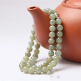 Hand-carved Hetian Cyan Jade Pendant Necklace for Luck