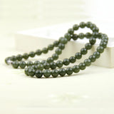 Hand-carved Hetian Cyan Jade Pendant Necklace for Luck