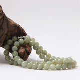 Hand-carved Hetian Cyan Jade Pendant Necklace for Luck