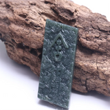 Natural Hetian Cyan Jade Necklace Pendant for Luck