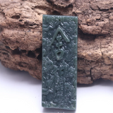 Natural Hetian Cyan Jade Necklace Pendant for Luck