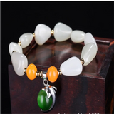 Hetian Jade Bracelet Hand Carved Luck Amulet