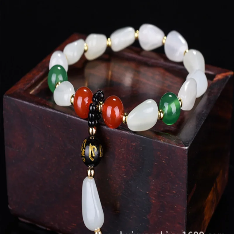 Hetian Jade Bracelet Hand Carved Luck Amulet