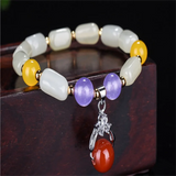 Hetian Jade Bracelet Hand Carved Luck Amulet