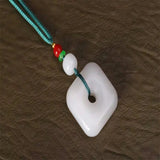Hand-Carved Hetian Jade Necklace Pendant for Luck