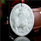 Hand-carved Ice Species Emerald Qilin Necklace Pendant