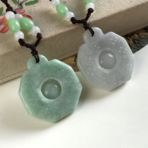 Hand-Carved Jade Emerald Gossip Ward Off Evil Necklace Pendant