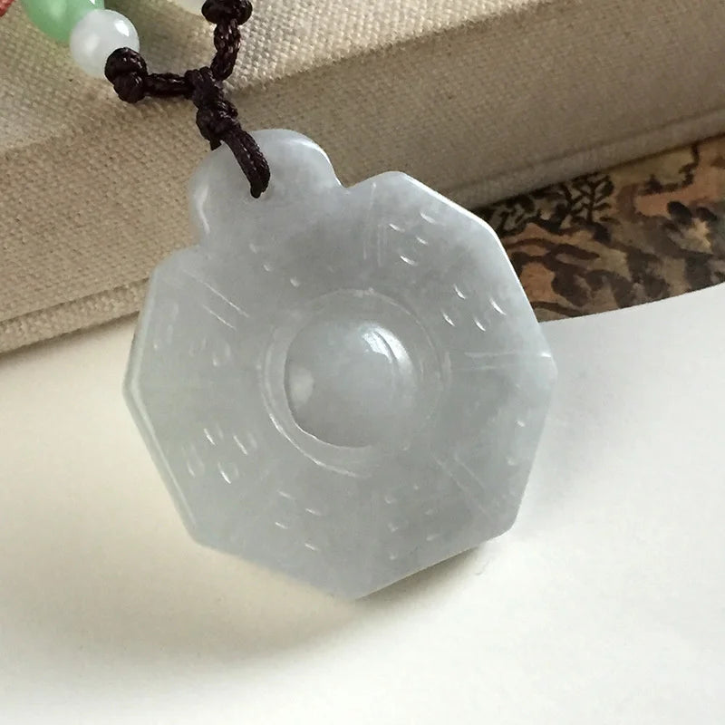 Hand-Carved Jade Emerald Gossip Ward Off Evil Necklace Pendant