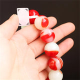 Xinjiang Hotan Chicken Blood Jade Bead Bracelet 18mm