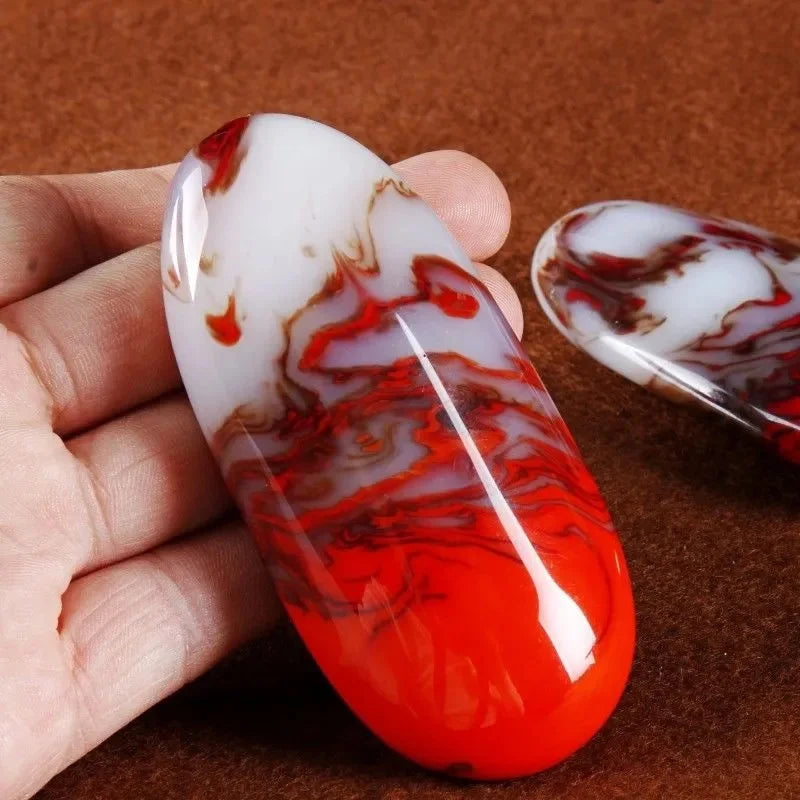 Natural Chicken Blood Jade Stone Pendant Necklace Men Women Luck Amulet