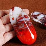 Natural Chicken Blood Jade Stone Pendant Necklace Men Women Luck Amulet