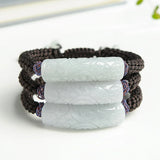 Hand-Carved Curved Strip Blessing Braided Rope Bracelet