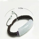 Hand-Carved Curved Strip Blessing Braided Rope Bracelet