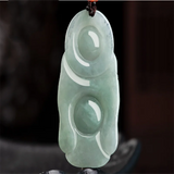 Natural Hand-Carved Jade Laughing Buddha Necklace Pendant