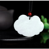 Hand-carved Jade Dragon & Phoenix Ruyi Necklace Pendant