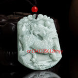 Hand-Carved Jade Fortune Qilin Necklace Pendant Men Women