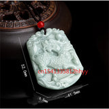 Hand-Carved Jade Fortune Qilin Necklace Pendant Men Women