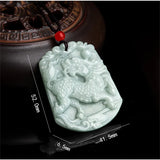 Hand-Carved Jade Fortune Qilin Necklace Pendant Men Women