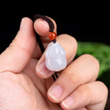 Hand-carved Jade Pig Zodiac Necklace Pendant Men Women Luck