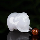 Hand-carved Jade Ice Seed Emerald Zodiac Pig Necklace Pendant Jewelry