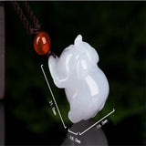 Hand-carved Jade Pig Zodiac Necklace Pendant Men Women Luck