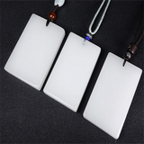 Hand-carved Hetian Jade Square Necklace Pendant for Men Women