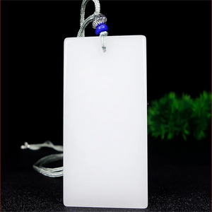 Hand-carved Hetian Jade Square Necklace Pendant for Men Women