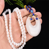 Hand-Carved Jade Princess Buckle Necklace Pendant